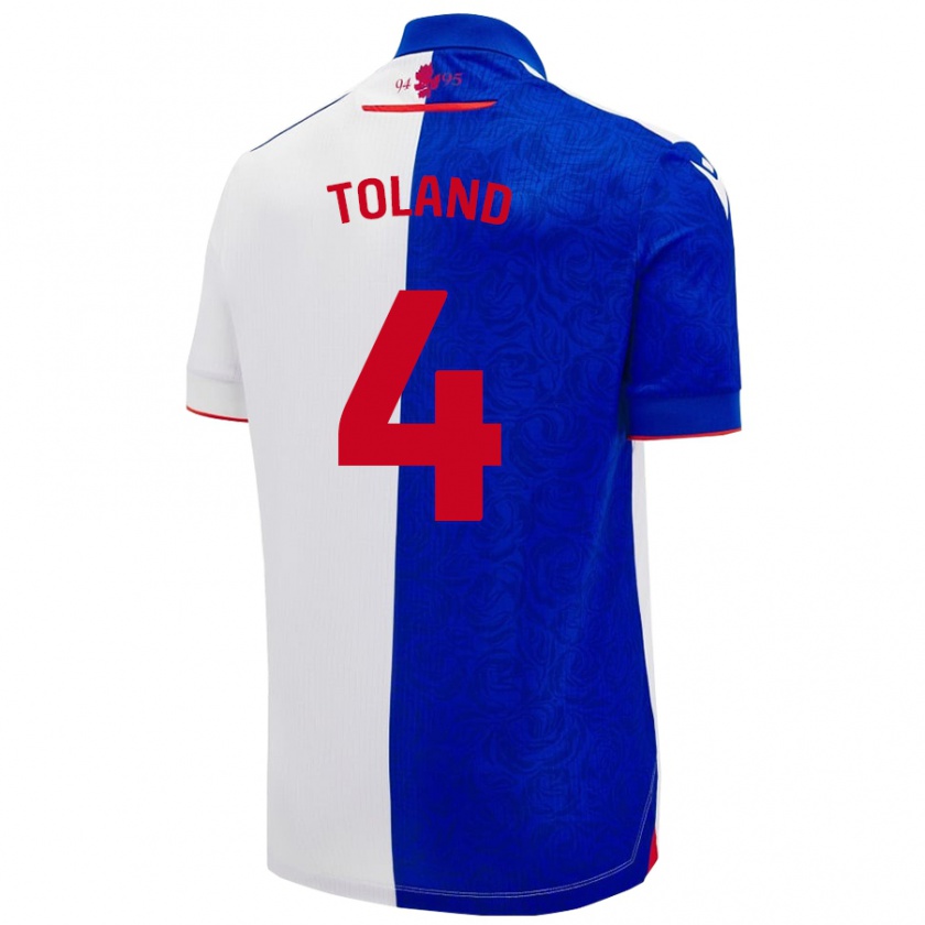 Kandiny Hombre Camiseta Tyler Toland #4 Azul Cielo Blanco 1ª Equipación 2024/25 La Camisa