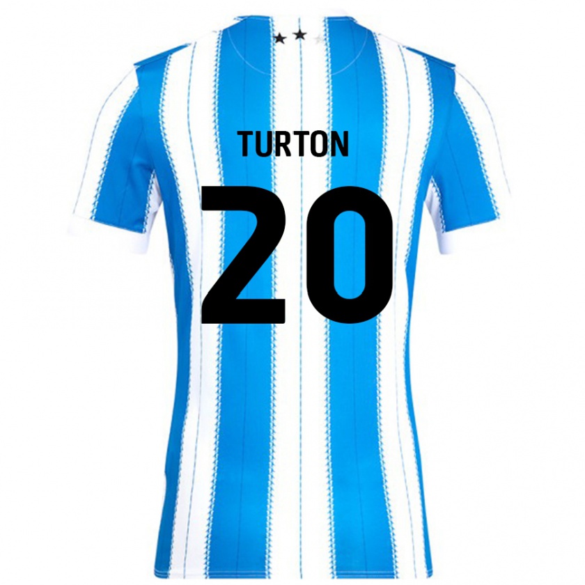 Kandiny Hombre Camiseta Ollie Turton #20 Azul Blanco 1ª Equipación 2024/25 La Camisa