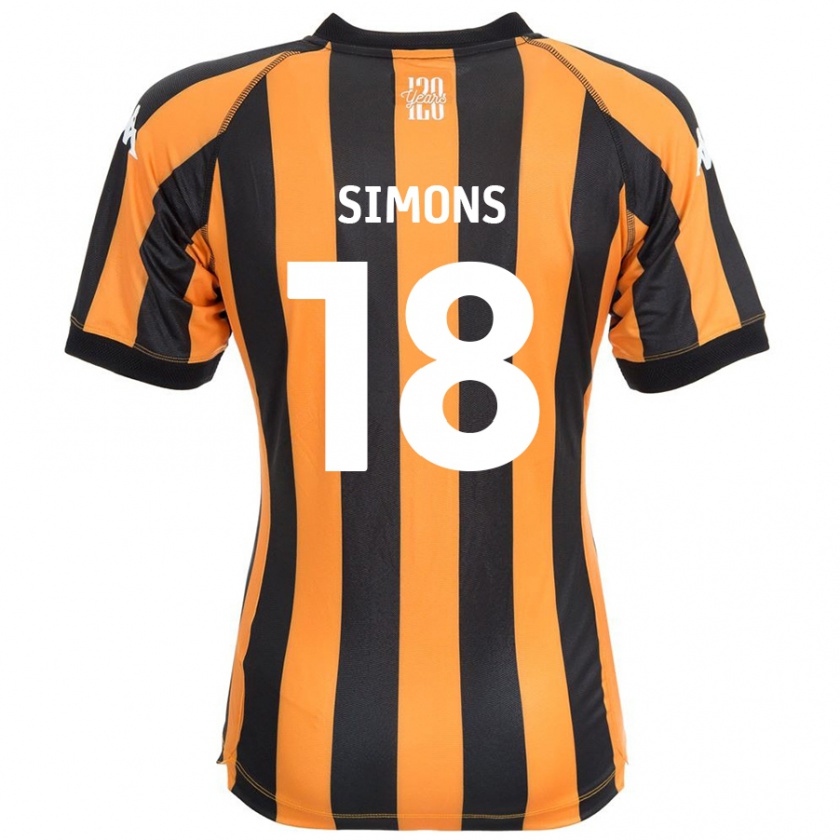 Kandiny Uomo Maglia Xavier Simons #18 Nero Ambra Kit Gara Home 2024/25 Maglietta