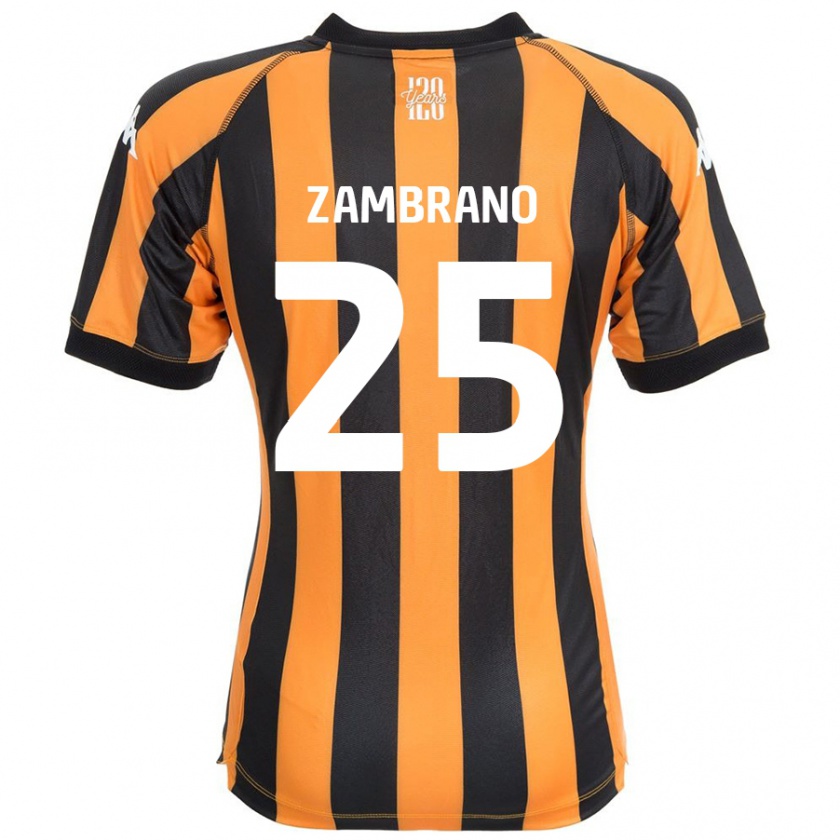 Kandiny Herren Óscar Zambrano #25 Schwarz Bernstein Heimtrikot Trikot 2024/25 T-Shirt Österreich