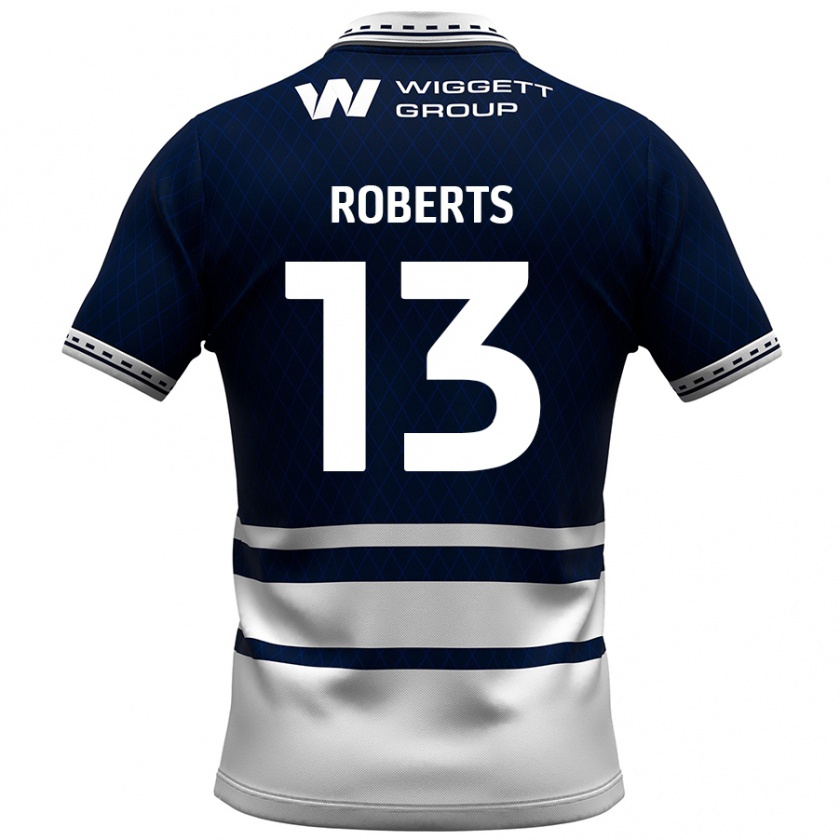 Kandiny Hombre Camiseta Liam Roberts #13 Azul Marino Blanco 1ª Equipación 2024/25 La Camisa