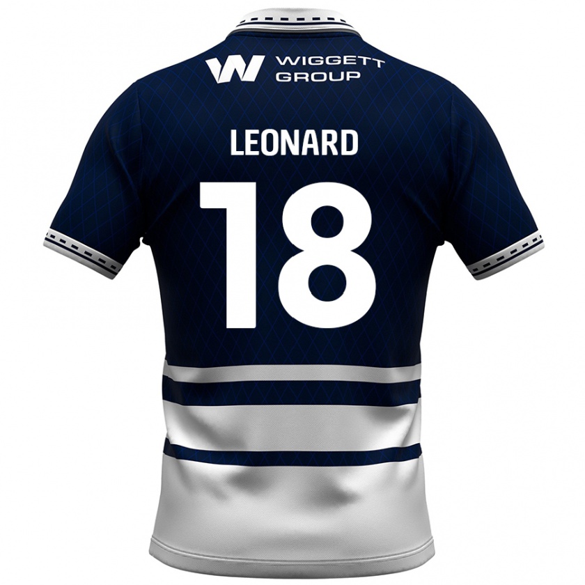 Kandiny Hombre Camiseta Ryan Leonard #18 Azul Marino Blanco 1ª Equipación 2024/25 La Camisa