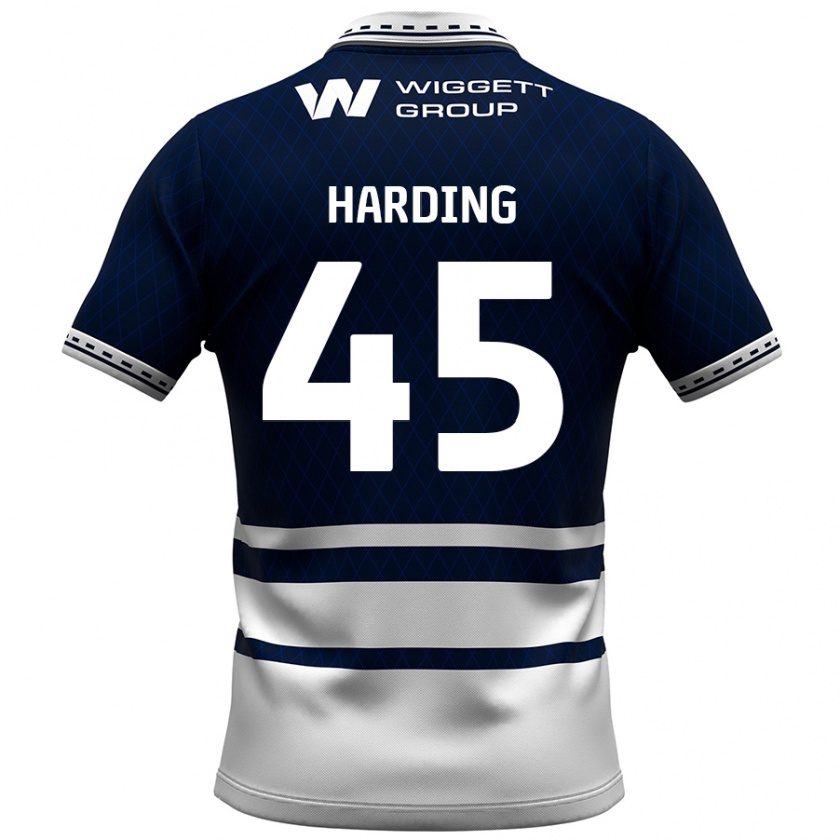 Kandiny Uomo Maglia Wes Harding #45 Blu Navy Bianco Kit Gara Home 2024/25 Maglietta