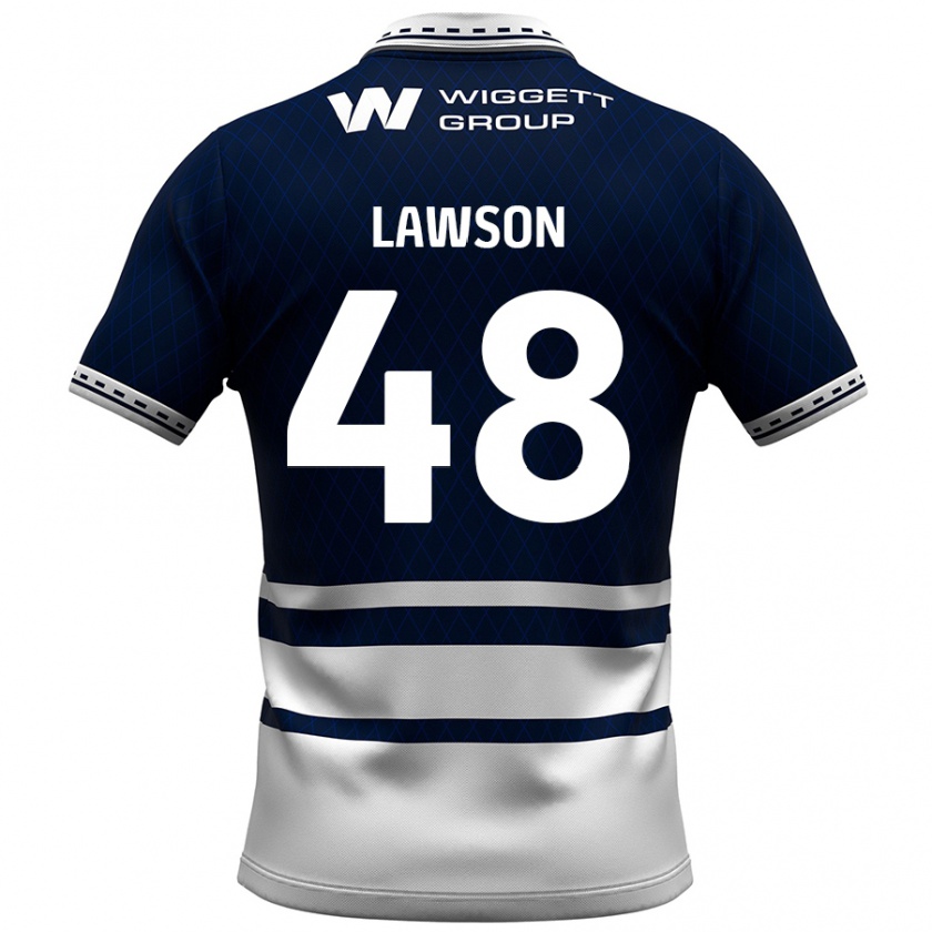 Kandiny Hombre Camiseta Sha'mar Lawson #48 Azul Marino Blanco 1ª Equipación 2024/25 La Camisa