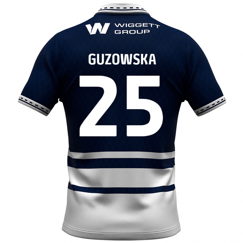 Kandiny Hombre Camiseta Sara Guzowska #25 Azul Marino Blanco 1ª Equipación 2024/25 La Camisa México