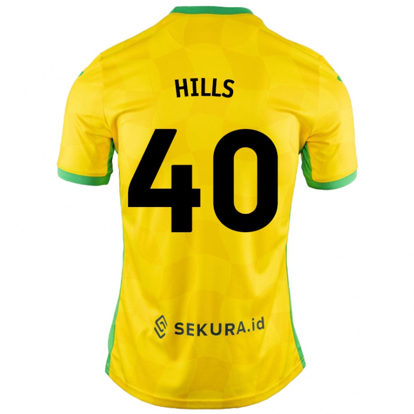 Kandiny Män Brad Hills #40 Gul Grön Hemmatröja Matchtröjor 2024/25 Tröjor T-Tröja