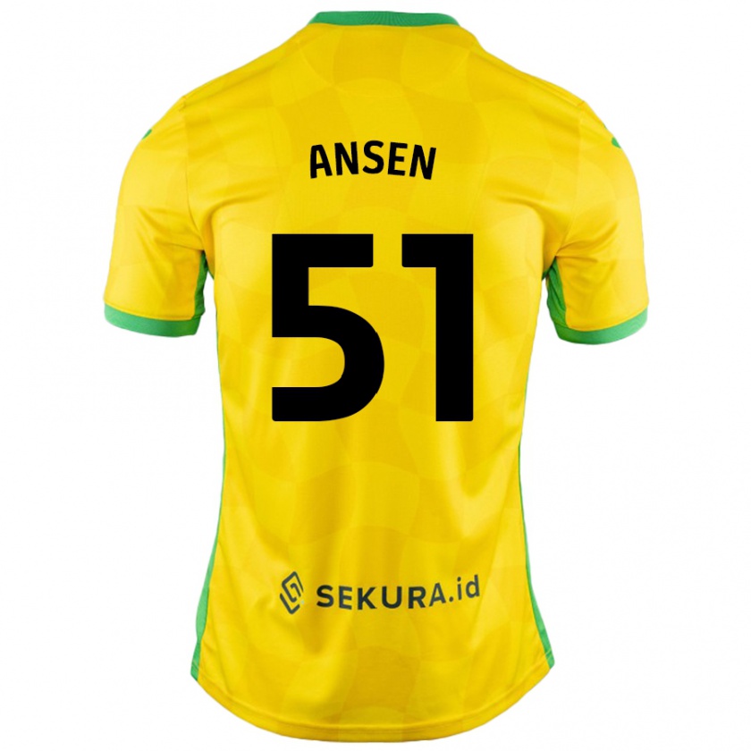 Kandiny Herren Caleb Ansen #51 Gelb Grün Heimtrikot Trikot 2024/25 T-Shirt Österreich