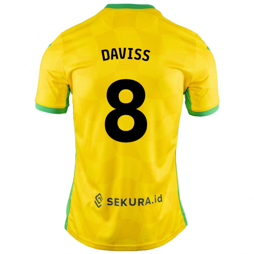 Kandiny Uomo Maglia Millie Daviss #8 Giallo Verde Kit Gara Home 2024/25 Maglietta