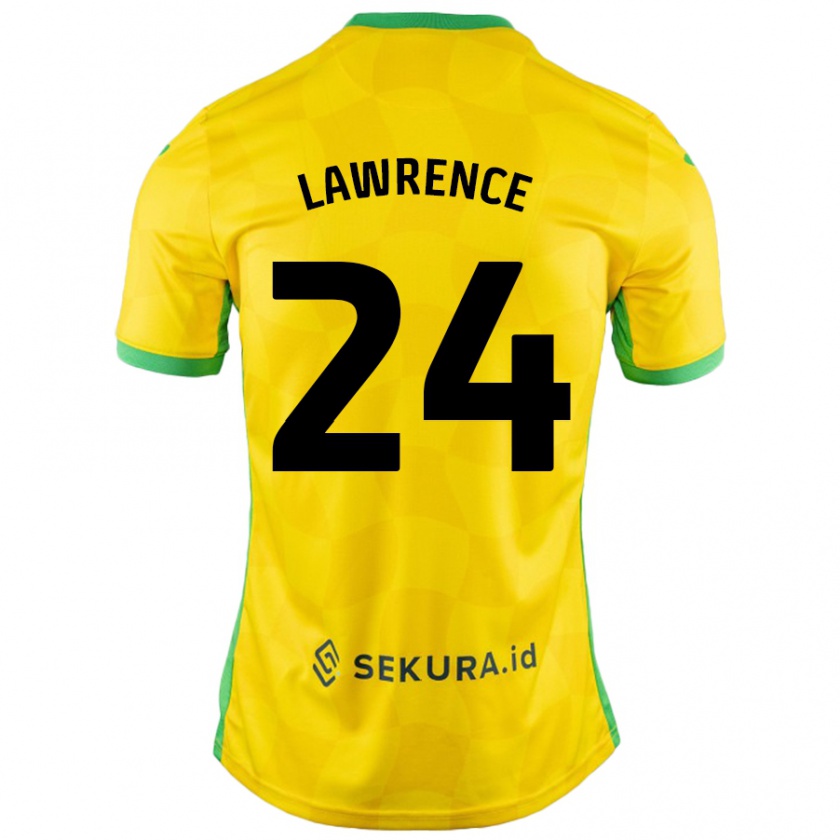 Kandiny Män Rachel Lawrence #24 Gul Grön Hemmatröja Matchtröjor 2024/25 Tröjor T-Tröja