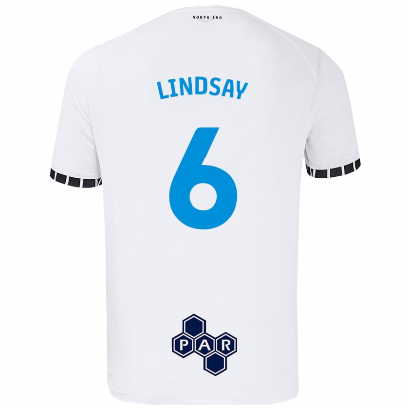 Kandiny Män Liam Lindsay #6 Vit Hemmatröja Matchtröjor 2024/25 Tröjor T-Tröja