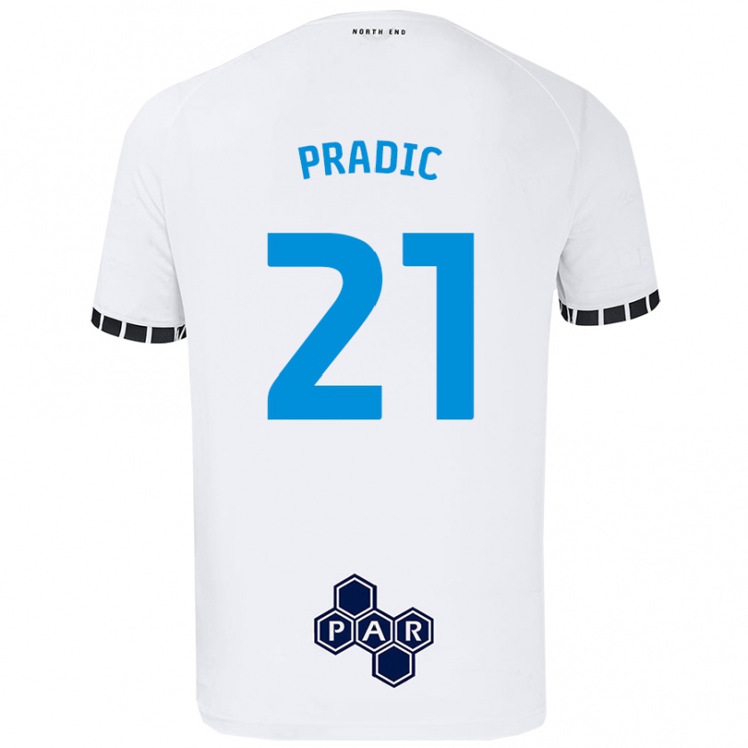 KandinyメンズJames Pradic#21白ホームシャツ2024/25ジャージーユニフォーム