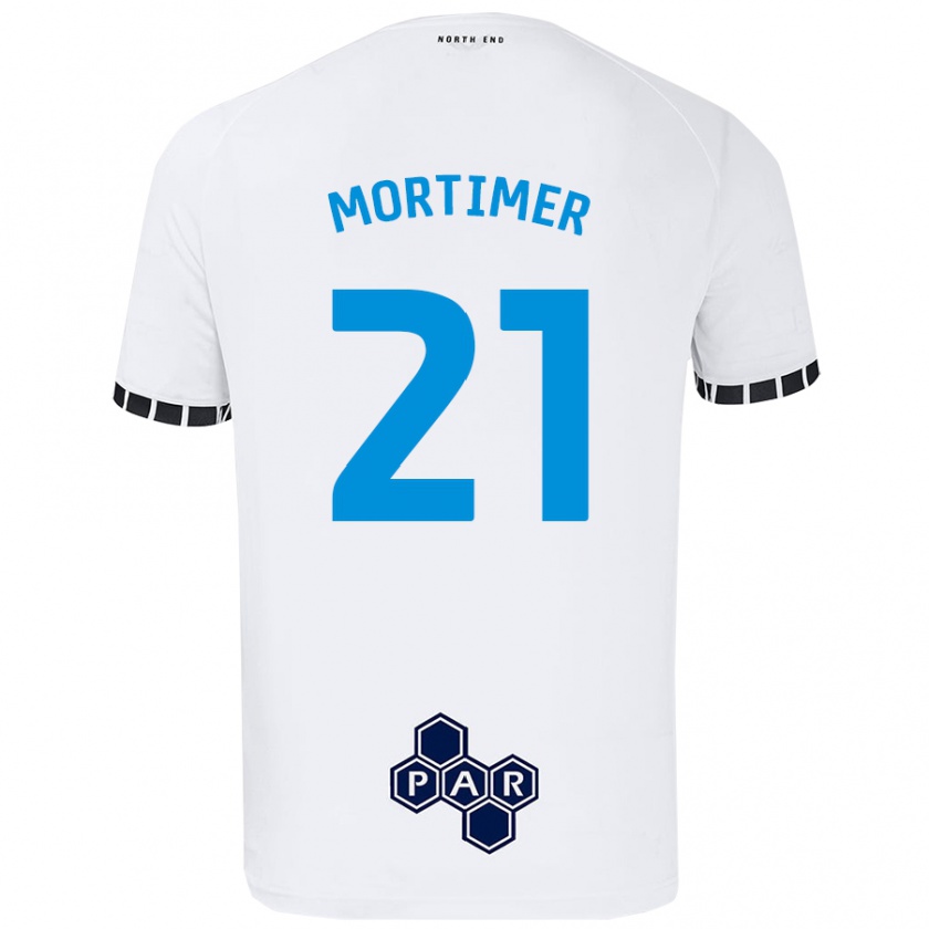 Kandiny Män Jodie Mortimer #21 Vit Hemmatröja Matchtröjor 2024/25 Tröjor T-Tröja