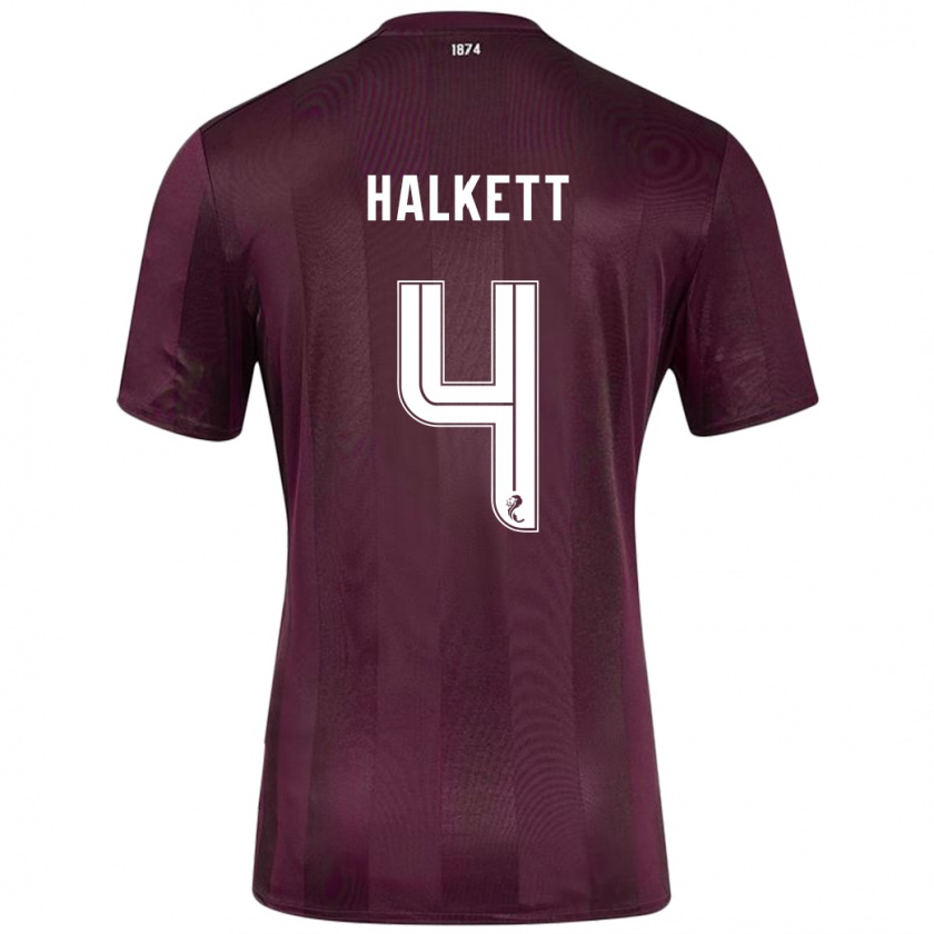 Kandiny Heren Craig Halkett #4 Bordeauxrood Thuisshirt Thuistenue 2024/25 T-Shirt België