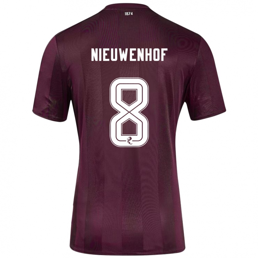 Kandiny Heren Calem Nieuwenhof #8 Bordeauxrood Thuisshirt Thuistenue 2024/25 T-Shirt België