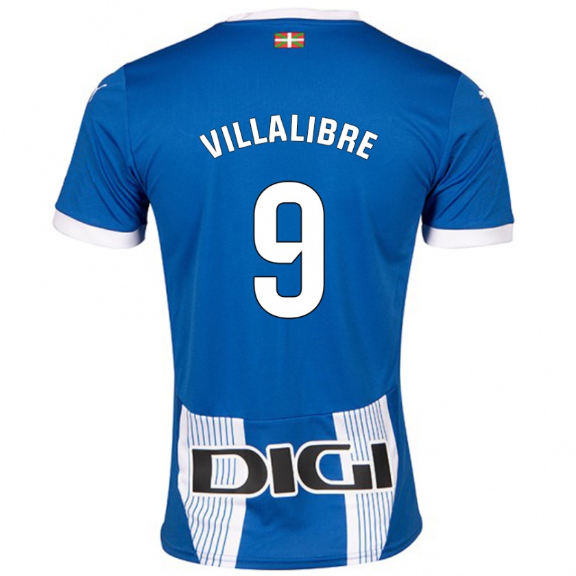 Kandiny Uomo Maglia Asier Villalibre #9 Blu Kit Gara Home 2024/25 Maglietta