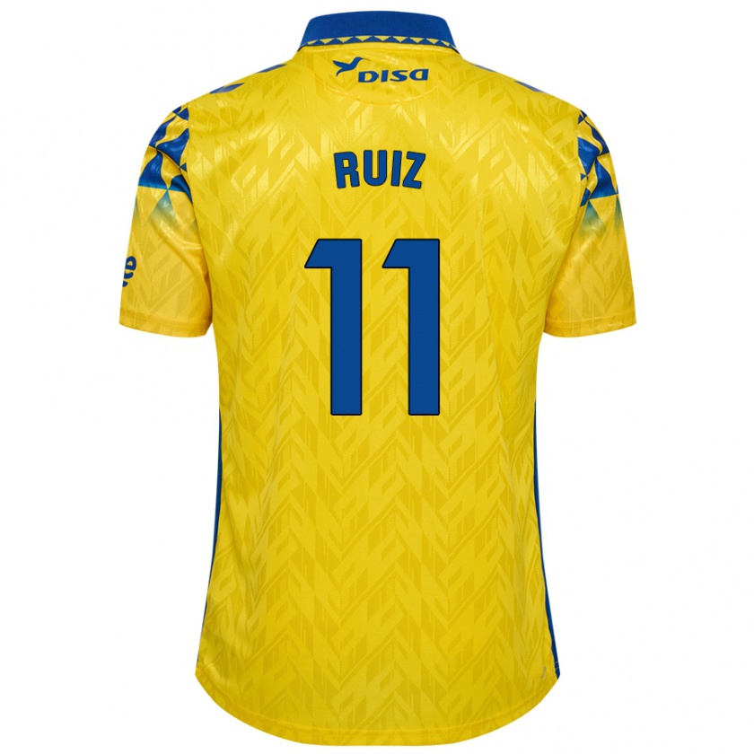 Kandiny Heren Sergio Ruiz #11 Geel Blauw Thuisshirt Thuistenue 2024/25 T-Shirt België