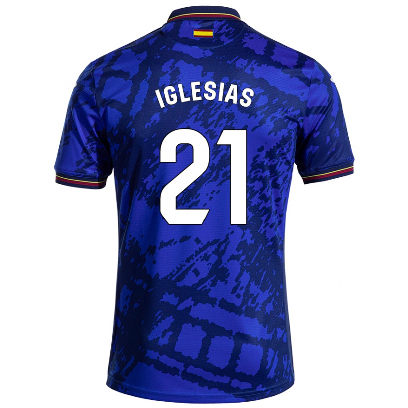 Kandiny Heren Juan Iglesias #21 Donkerder Blauw Thuisshirt Thuistenue 2024/25 T-Shirt België