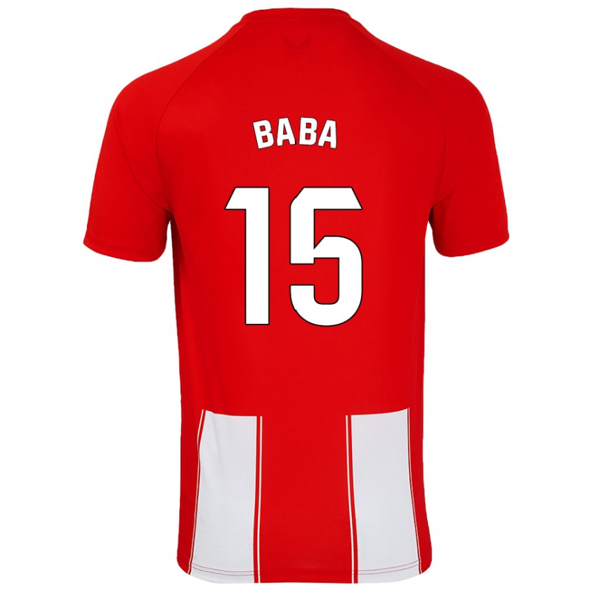 Kandiny Uomo Maglia Iddrisu Baba #15 Rosso Bianco Kit Gara Home 2024/25 Maglietta