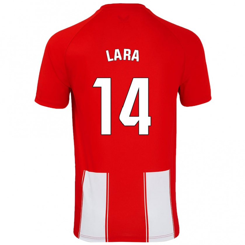 KandinyメンズLuis Lara#14赤 白ホームシャツ2024/25ジャージーユニフォーム