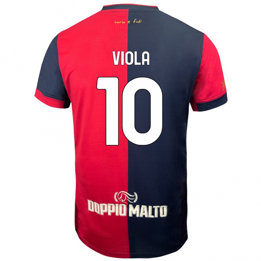 Kandiny Hombre Camiseta Nicolas Viola #10 Rojo Azul Más Oscuro 1ª Equipación 2024/25 La Camisa