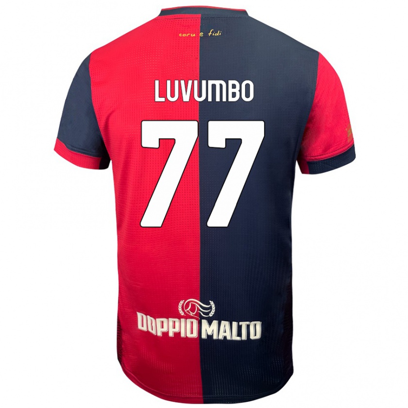 Kandiny Hombre Camiseta Zito Luvumbo #77 Rojo Azul Más Oscuro 1ª Equipación 2024/25 La Camisa