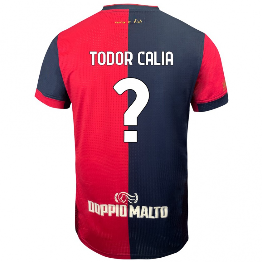 Kandiny Hombre Camiseta Francesco Todor Calia #0 Rojo Azul Más Oscuro 1ª Equipación 2024/25 La Camisa