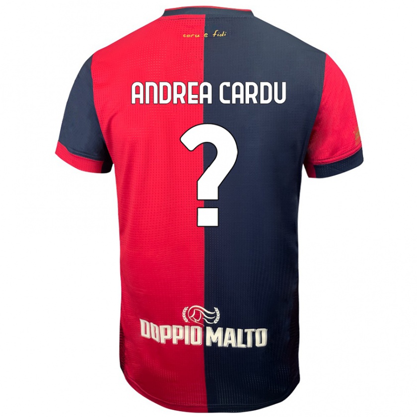 KandinyメンズGian Andrea Cardu#0赤 濃い青ホームシャツ2024/25ジャージーユニフォーム