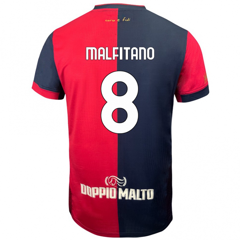 Kandiny Hombre Camiseta Roberto Malfitano #8 Rojo Azul Más Oscuro 1ª Equipación 2024/25 La Camisa