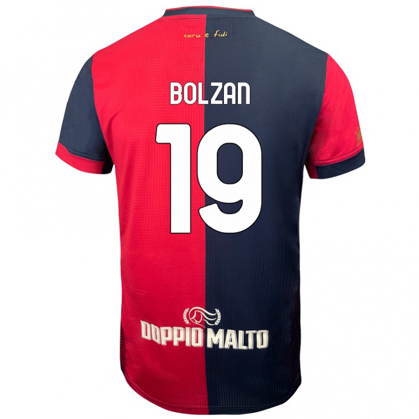 Kandiny Uomo Maglia Alessandro Bolzan #19 Rosso Blu Più Scuro Kit Gara Home 2024/25 Maglietta