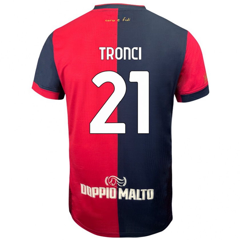 Kandiny Hombre Camiseta Luca Tronci #21 Rojo Azul Más Oscuro 1ª Equipación 2024/25 La Camisa