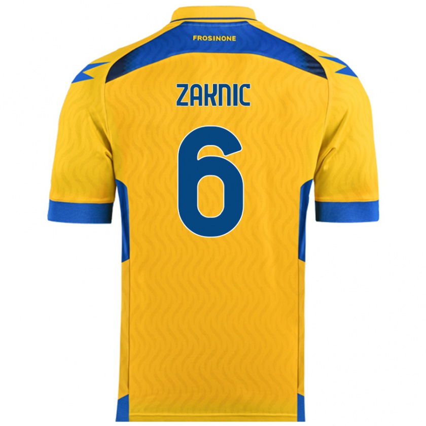 Kandiny Hombre Camiseta Lazar Zaknic #6 Amarillo 1ª Equipación 2024/25 La Camisa