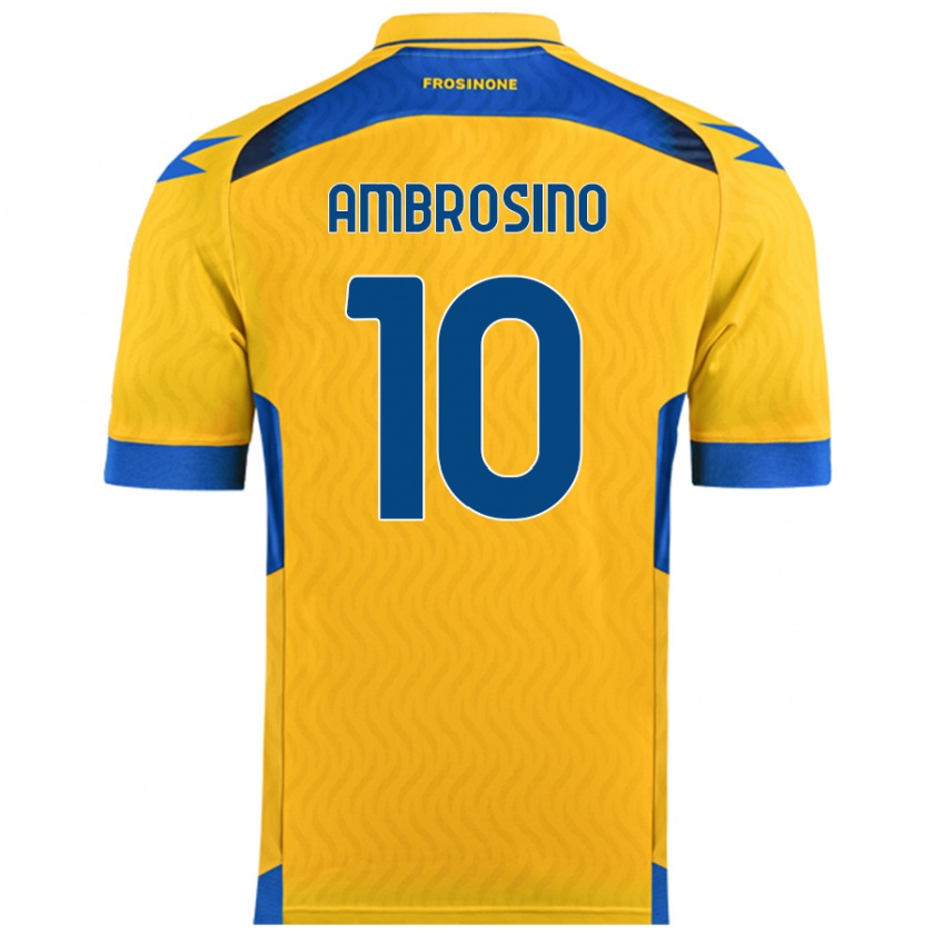 Kandiny Män Giuseppe Ambrosino #10 Gul Hemmatröja Matchtröjor 2024/25 Tröjor T-Tröja