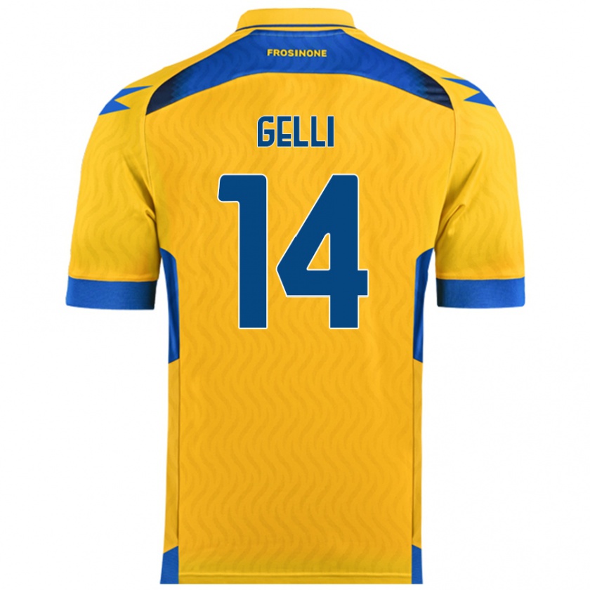 Kandiny Heren Francesco Gelli #14 Geel Thuisshirt Thuistenue 2024/25 T-Shirt België