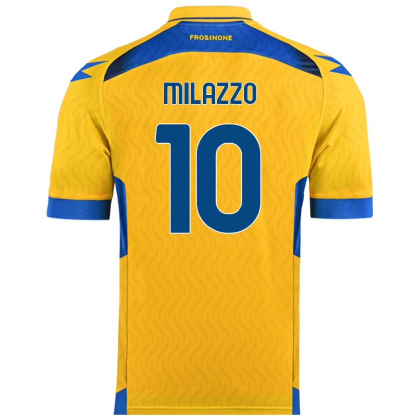 Kandiny Hombre Camiseta Simone Milazzo #10 Amarillo 1ª Equipación 2024/25 La Camisa