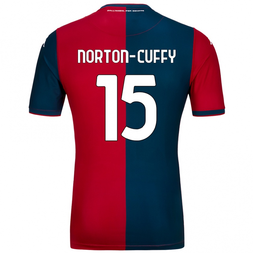 Kandiny Hombre Camiseta Brooke Norton-Cuffy #15 Rojo Azul Oscuro 1ª Equipación 2024/25 La Camisa México