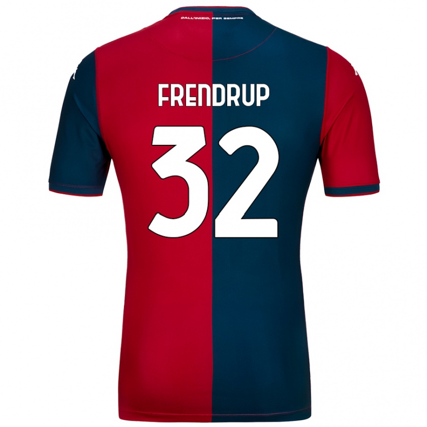 Kandiny Heren Morten Frendrup #32 Rood Donkerblauw Thuisshirt Thuistenue 2024/25 T-Shirt België