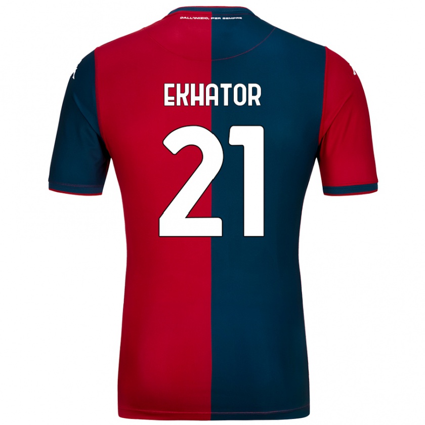 Kandiny Hombre Camiseta Jeff Ekhator #21 Rojo Azul Oscuro 1ª Equipación 2024/25 La Camisa México