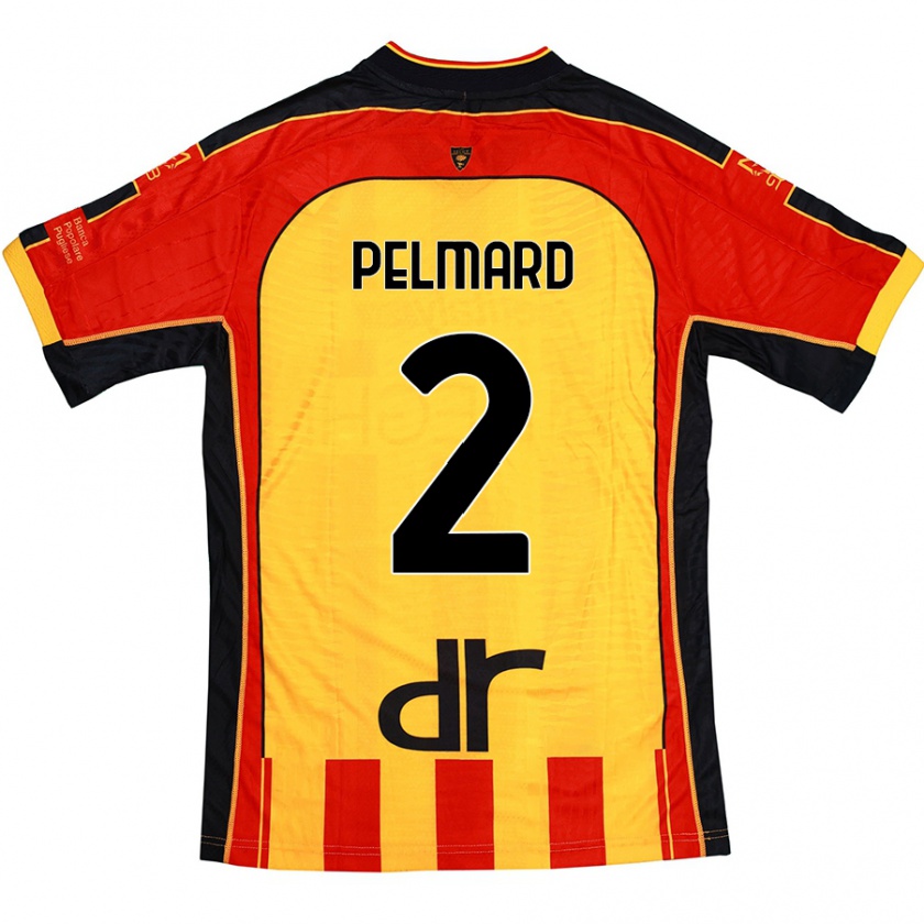 Kandiny Hombre Camiseta Andy Pelmard #2 Amarillo Rojo 1ª Equipación 2024/25 La Camisa