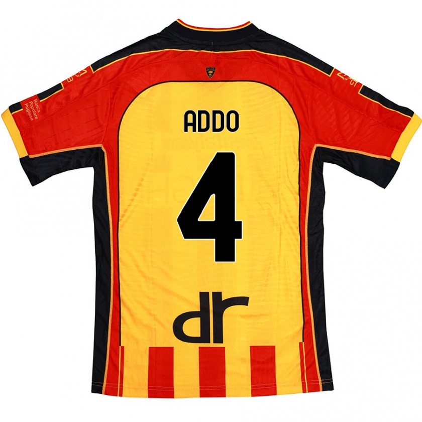 KandinyメンズVernon Addo#4黄 赤ホームシャツ2024/25ジャージーユニフォーム