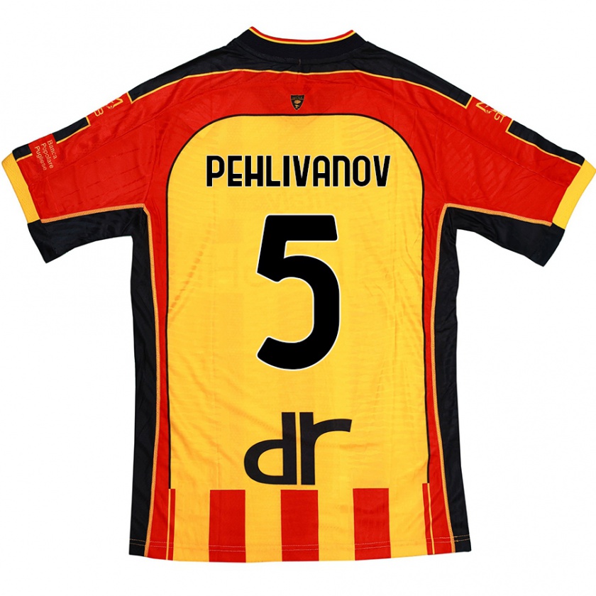 KandinyメンズCristian Pehlivanov#5黄 赤ホームシャツ2024/25ジャージーユニフォーム