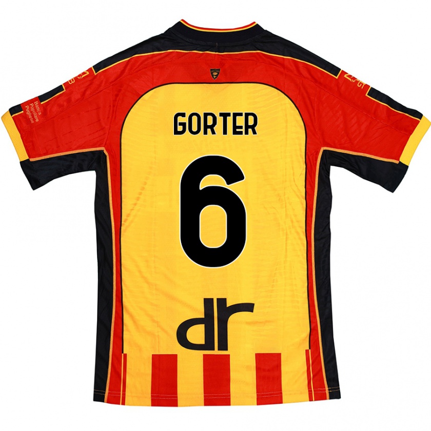 Kandiny Uomo Maglia Olaf Gorter #6 Giallo Rosso Kit Gara Home 2024/25 Maglietta