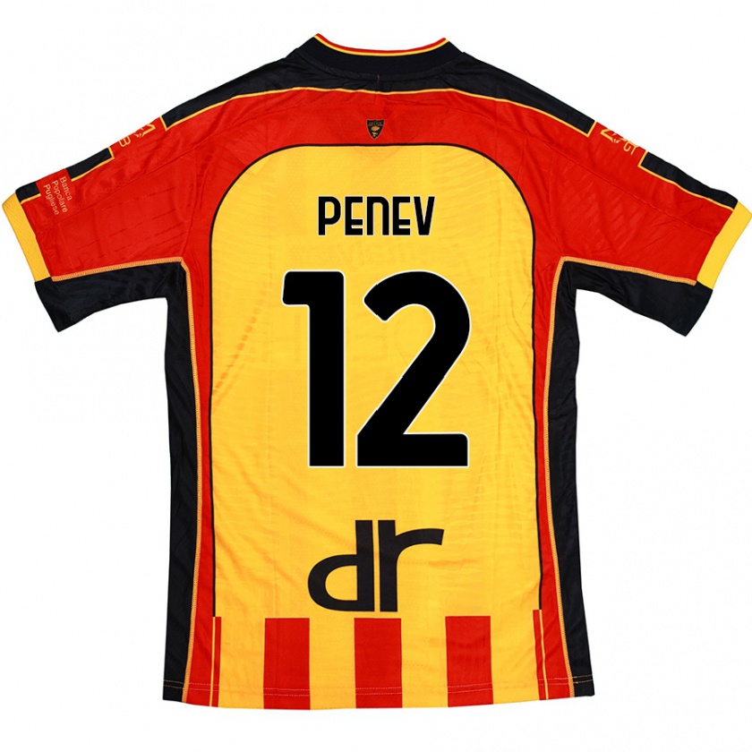 Kandiny Heren Plamen Penev #12 Geel Rood Thuisshirt Thuistenue 2024/25 T-Shirt België