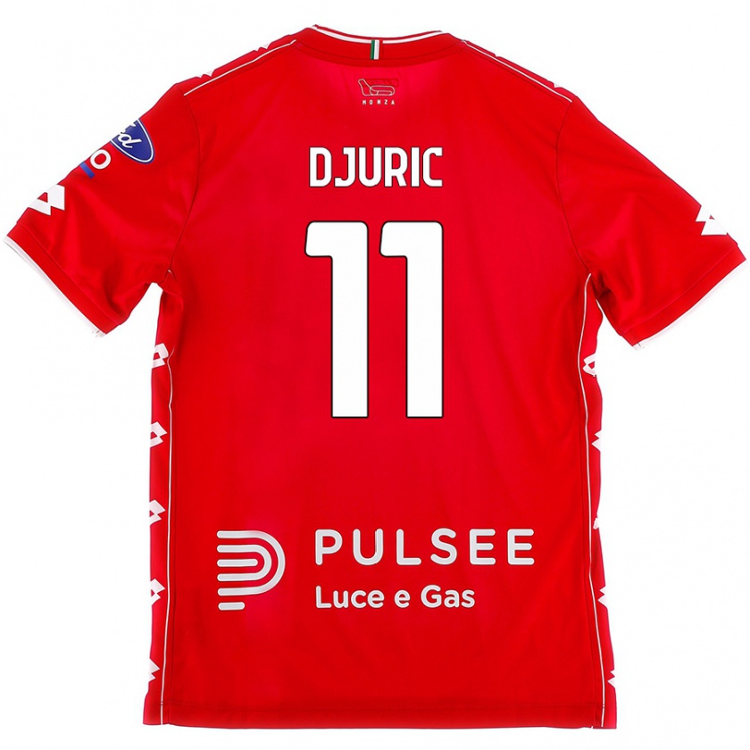 Kandiny Hombre Camiseta Milan Djuric #11 Rojo Blanco 1ª Equipación 2024/25 La Camisa