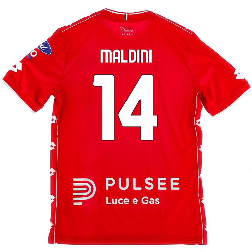 Kandiny Uomo Maglia Daniel Maldini #14 Rosso Bianco Kit Gara Home 2024/25 Maglietta