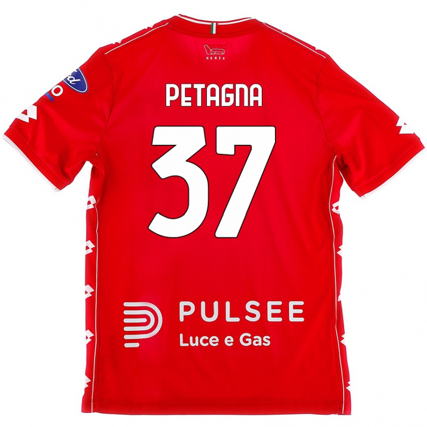 Kandiny Hombre Camiseta Andrea Petagna #37 Rojo Blanco 1ª Equipación 2024/25 La Camisa