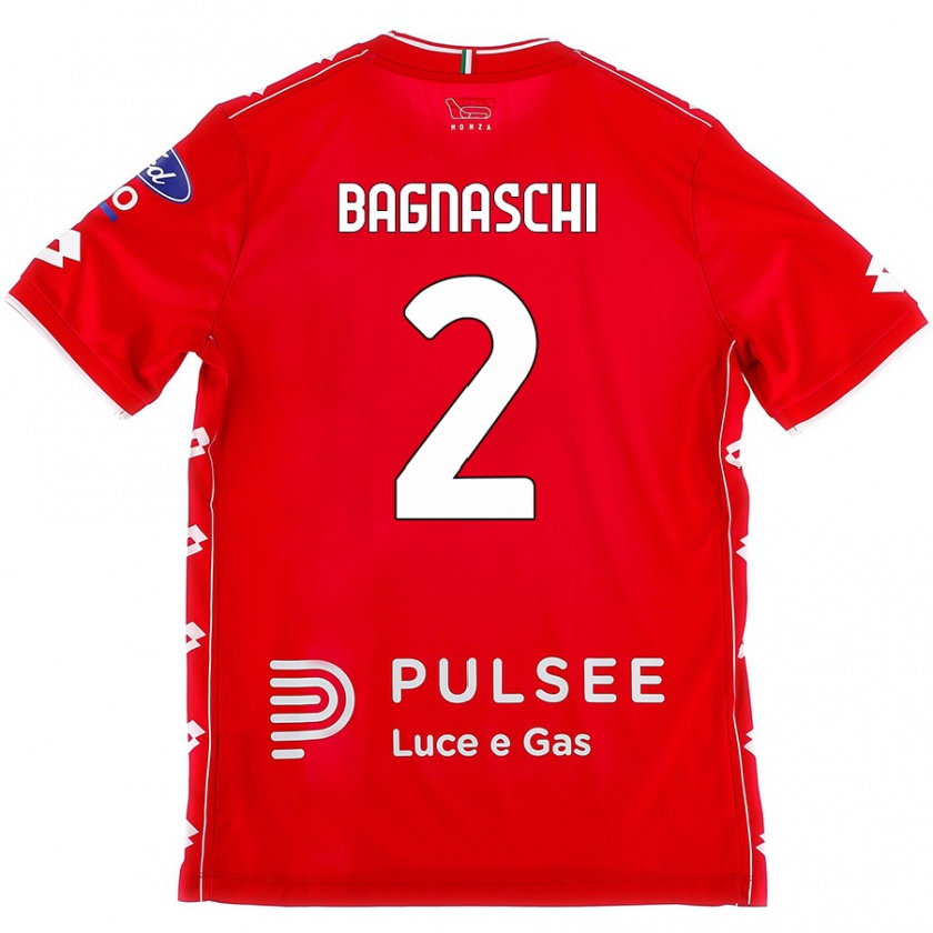 Kandiny Hombre Camiseta Alessandro Bagnaschi #2 Rojo Blanco 1ª Equipación 2024/25 La Camisa México