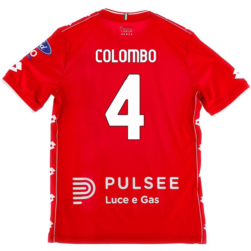 Kandiny Hombre Camiseta Leonardo Colombo #4 Rojo Blanco 1ª Equipación 2024/25 La Camisa