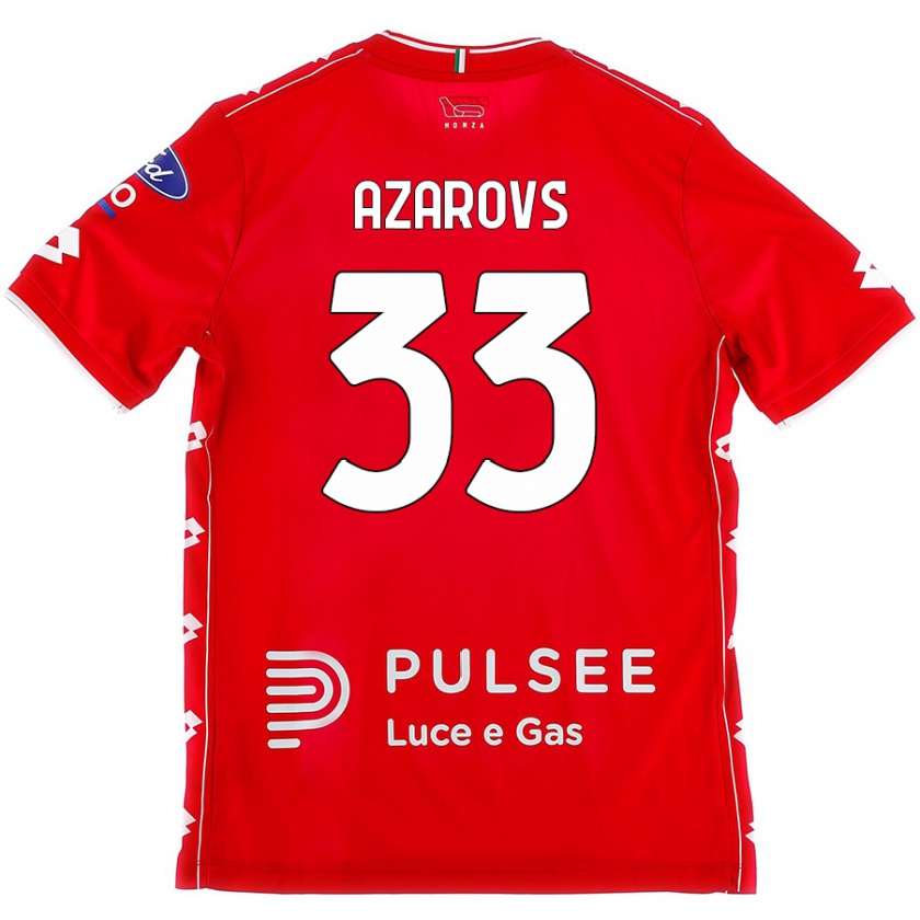 Kandiny Hombre Camiseta Timurs Azarovs #33 Rojo Blanco 1ª Equipación 2024/25 La Camisa