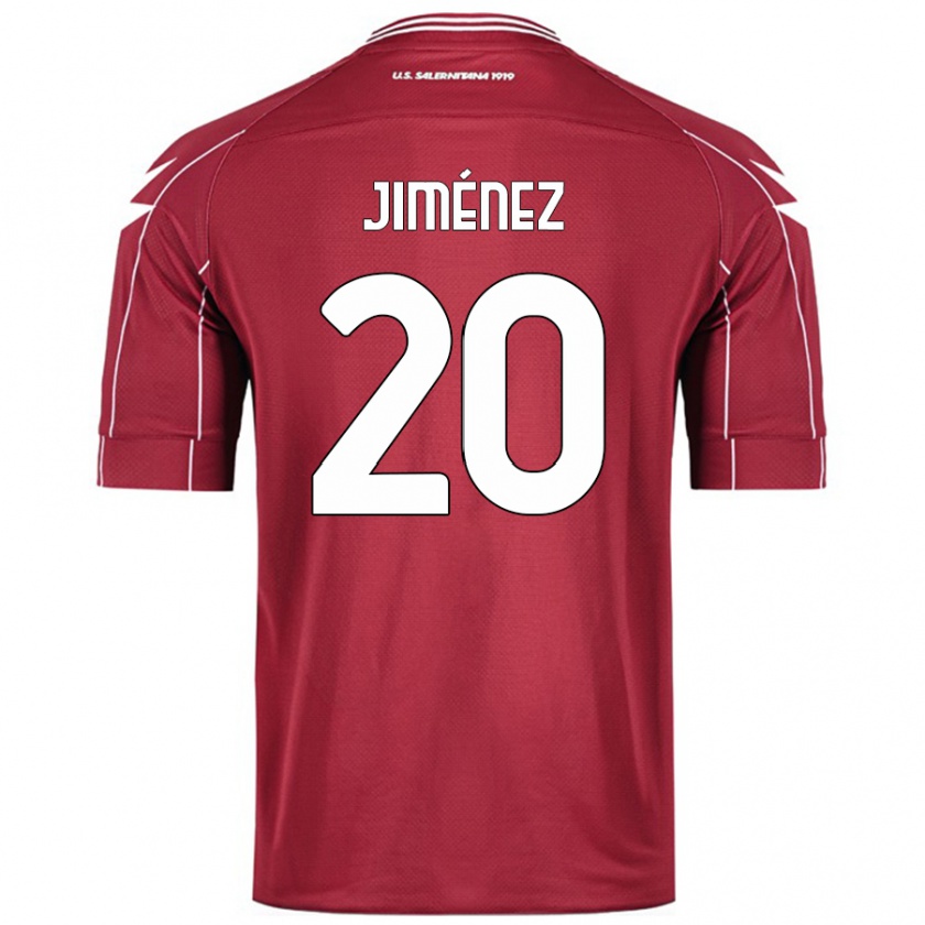 Kandiny Herren Kaleb Jiménez #20 Burgundrot Heimtrikot Trikot 2024/25 T-Shirt Österreich