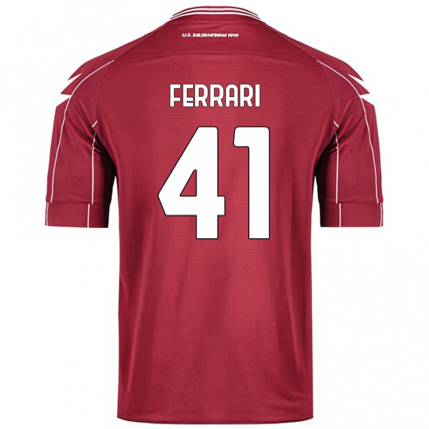 Kandiny Heren Tommaso Ferrari #41 Bordeauxrood Thuisshirt Thuistenue 2024/25 T-Shirt België